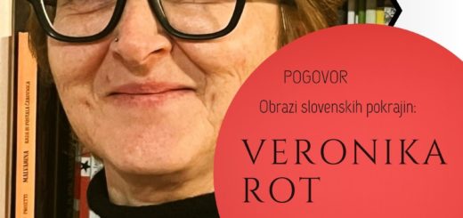 Plakat z vabilom na pogovor z Veroniko Rot v Knjižnici Tolmin
